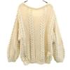 OLD Long Sleeve Fisherman Sweater Ivory Knit Cable Knit Women Used