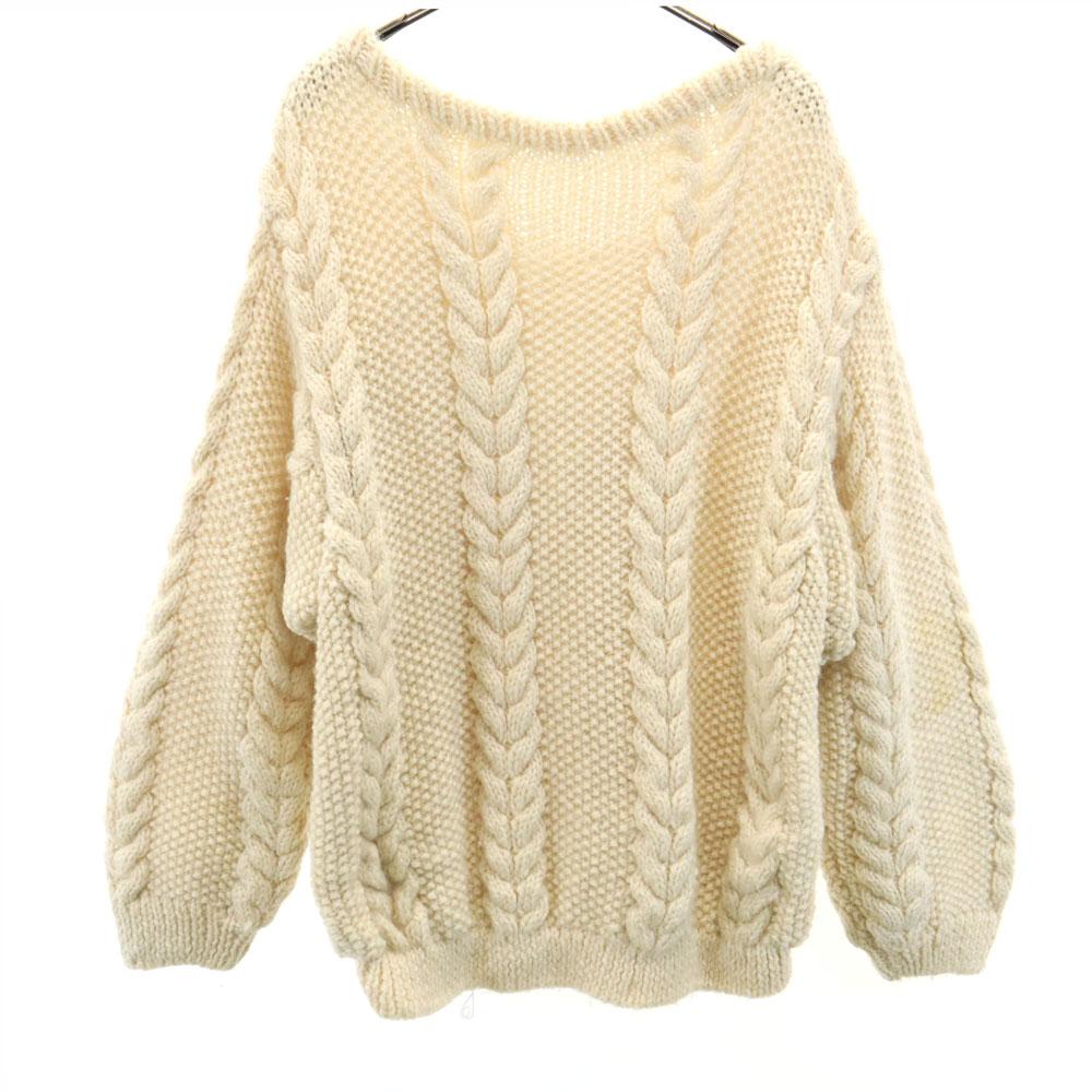 OLD Long Sleeve Fisherman Sweater Ivory Knit Cable Knit Women Used