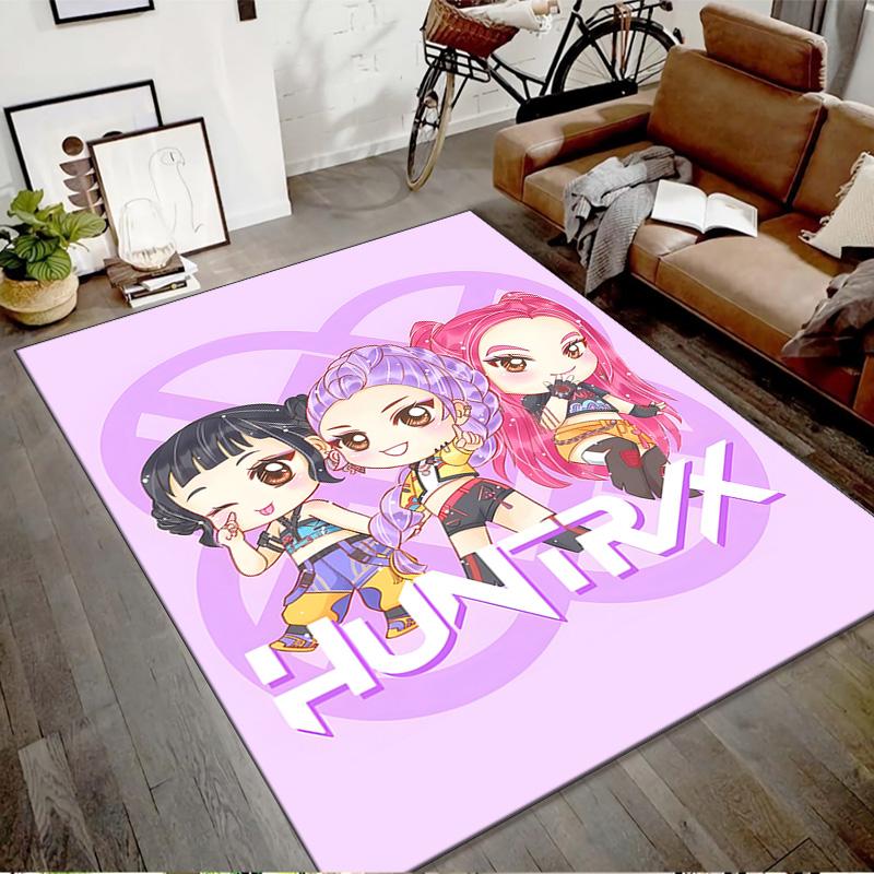 1pc KPop Demon Hunters3 Design Printed Area Rug Carpet for Bedroom Living Room Home Decor Rugs Mat Non Slip Mat Rug for Bedside