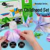 3D Colored Origami Paper Airplane Kit for Kids – DIY Educational Toy Set