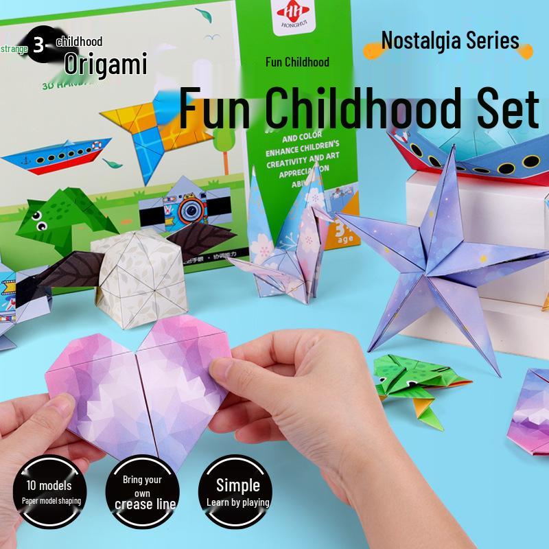 3D Colored Origami Paper Airplane Kit for Kids – DIY Educational Toy Set