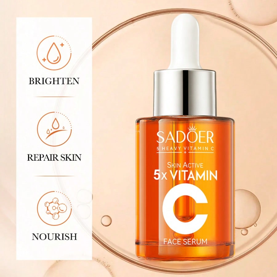 5-In-1 Vitamin C Skincare Travel Set (Moisturizer, Toner, Cleanser, Night Cream), Hypoallergenic For