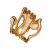 Multipurpose Sturdy Metal Materials Gold Hollow Rings Fashionable Wide Bands Jewelry Gifts for Couples Casual Wear