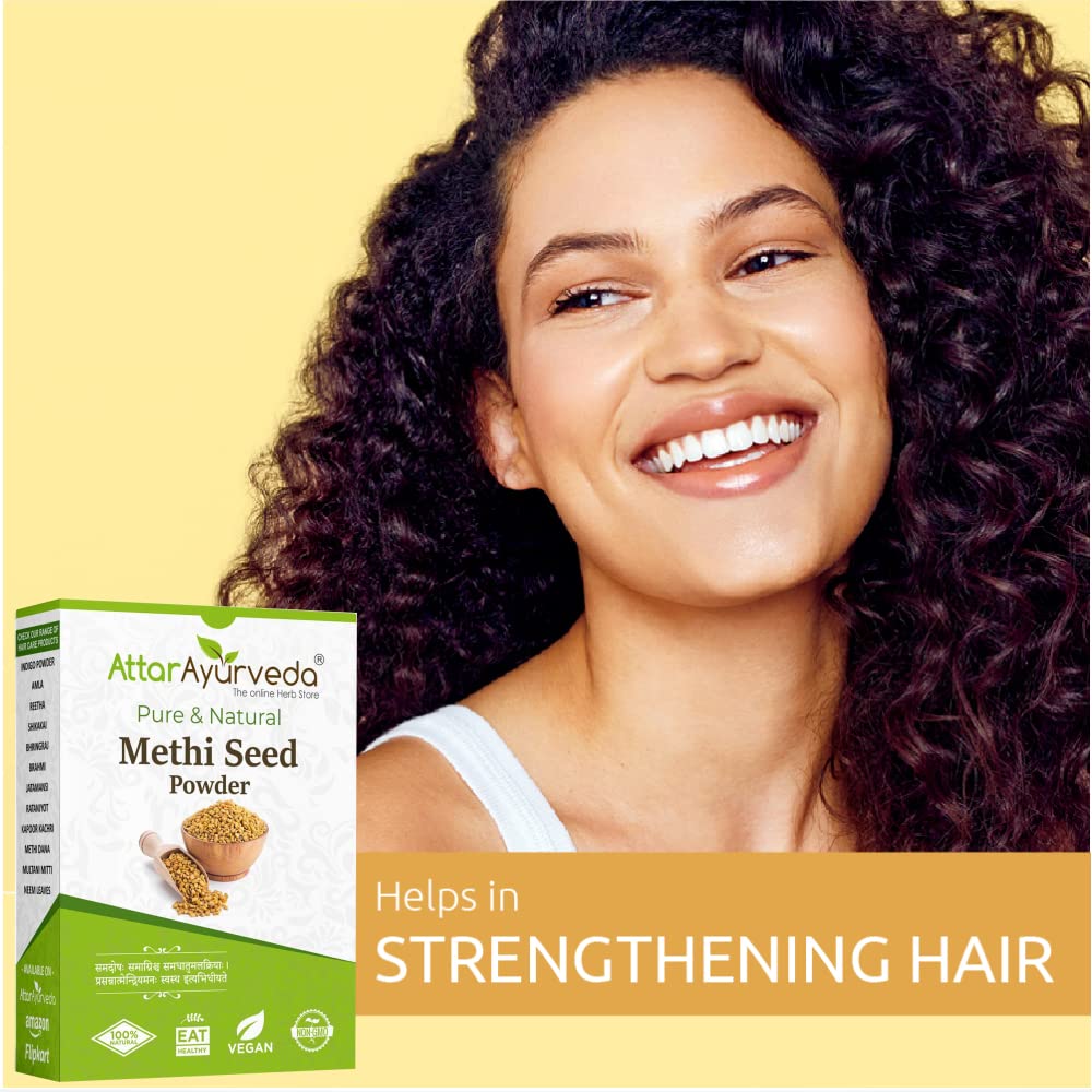 Attar Ayurveda Natural Herbal Seed Powder For Hair Care & Scalp Nourishment, Edible Grade Hair Mask, 200 g Formula