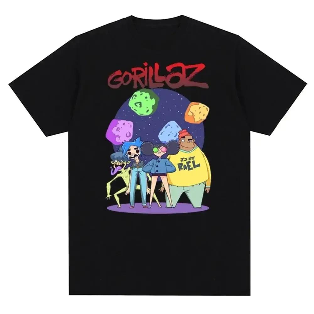 Music Band Gorillazs Punk Rock Print T Shirt 90s Casual Fashion Short Sleeve  T Shirt Unisex