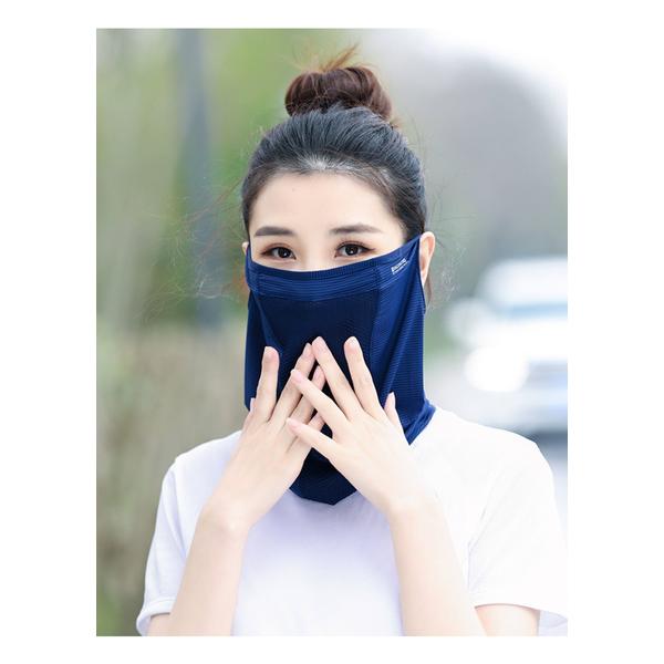 Eis-Seide UV-Sonnenschutz Gesichtsmaske Koreanischer Sommer Sport Radfahren Atmungsaktives Netz Ohrschlaufe Unisex Nackenschutz