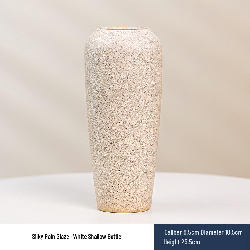 Wabi-Sabi Ceramic Vase: Elegant Hydroponic Bamboo Arrangement for Living Room & Dining Table