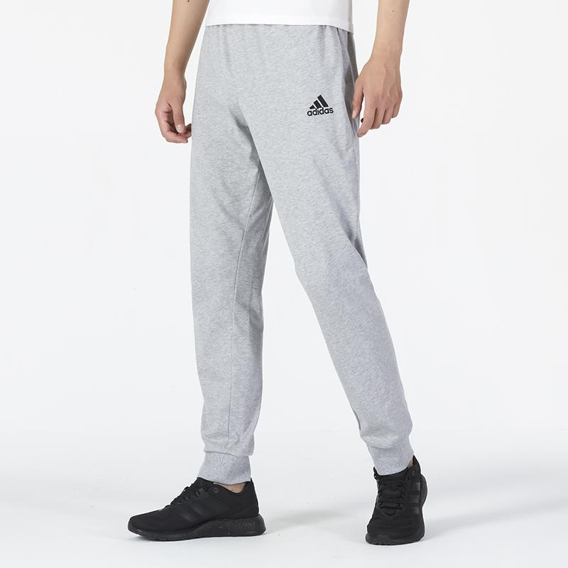 adidas Essentials Single Jersey Tapered Cuff Pants Medium Grey Heather Men Streetwear GK9258