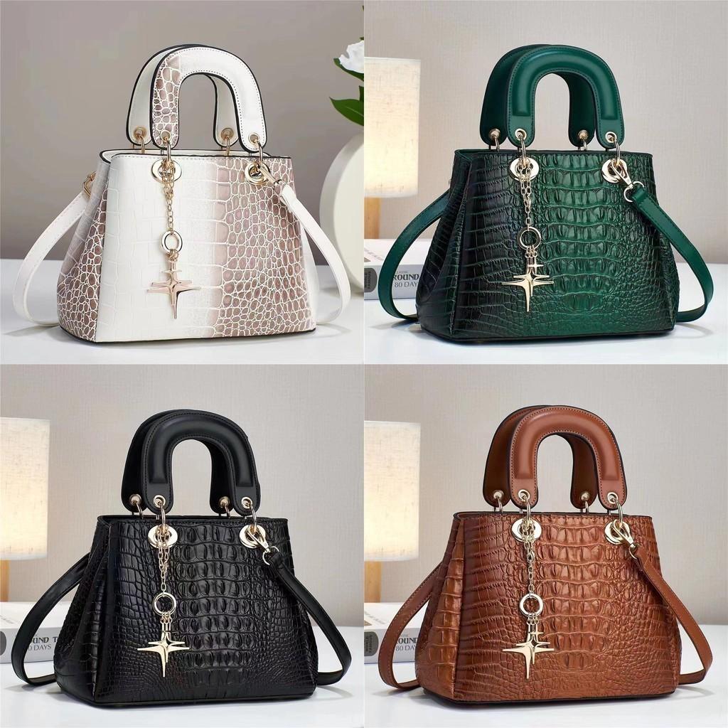 Crocodile Pattern Fashion Women's Handbag Large Capacity Soft Leather Atmospheric Middle-aged Mom Bag