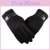 Mens Winter Warm Suede Pu Leather Fleece Lined Touch Screen Gloves Driving