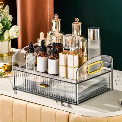1 Stück Kosmetik-Organizer, transparenter Hautpflege-Organizer mit Schublade, Kosmetikvitrine, Parfüm-Lippenstift-Organizer