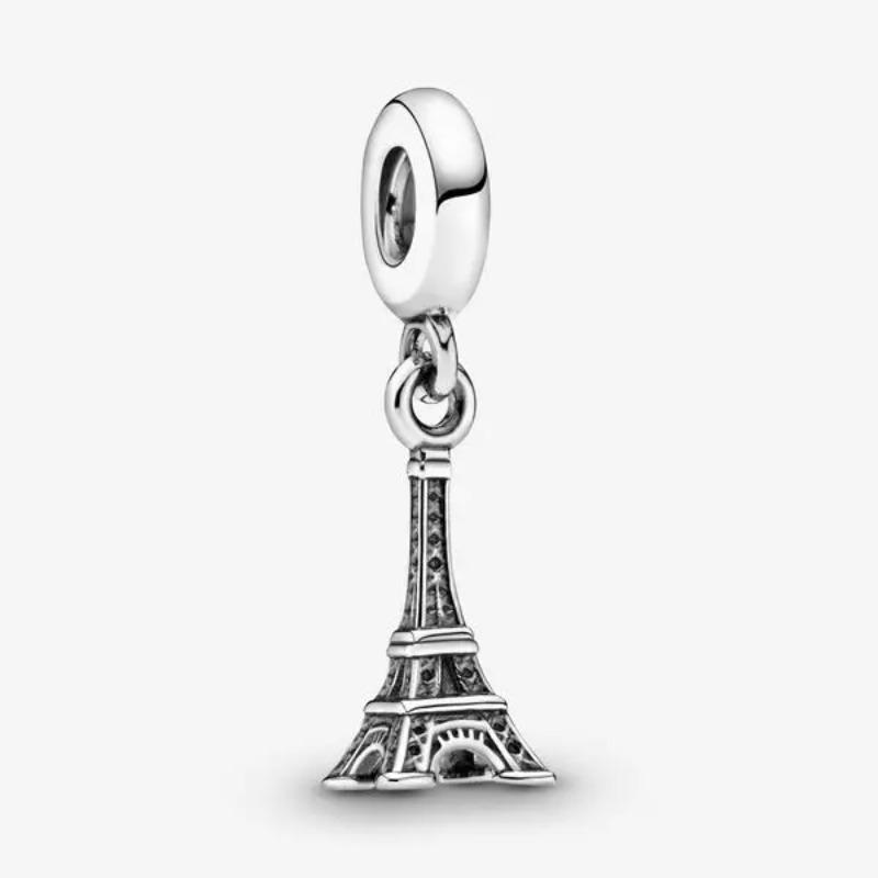Ciondolo Fascino Argento 925 Fai da Te Torre Porta Castello Nave Angelo per Donne Gioielli Collana Bracciale Boutique