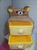 Cartoon Relaxed Bear Double Door Wardrobe Storage Cabinet Plush Jewelry Partition Storage Box Fun Toys Desktop Storage Gifts