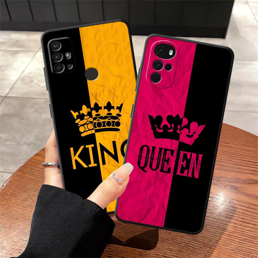 Crown Letters Case for Motorola Moto G52 G51 G73 G50 G71 Edge 20 Pro 30 Lite G53 G30 G60s G22 Edge40 G32 Phone Cover