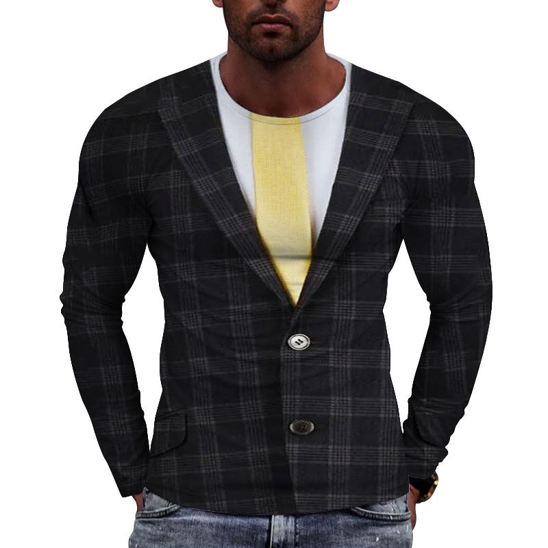 Módní hip-hopové pánské tričko s dlouhým rukávem s potiskem, kreativní a personalizovaná ležérní kvalita, pohodlný top