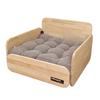 Solid Wood Pet Bed for Cats & Dogs Elevated Dog Sofa with Cushion Ground Moisture-proof Teddy Bed All-Season Universal Pet House