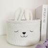 Cesto Portaoggetti Peluche Grande Capacità con Orecchie di Coniglio, Porta Giocattoli Morbido e Organizer per l'Organizzazione della Cameretta dei Bambini