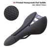 3D Printing Carbon Fiber Bicycle Saddle Ultralight Hollow Seat Comfortable Breathable Honeycomb Cushion for Mountain Road Bikes