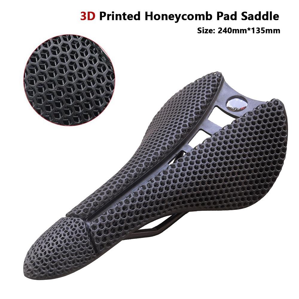 3D Printing Carbon Fiber Bicycle Saddle Ultralight Hollow Seat Comfortable Breathable Honeycomb Cushion for Mountain Road Bikes