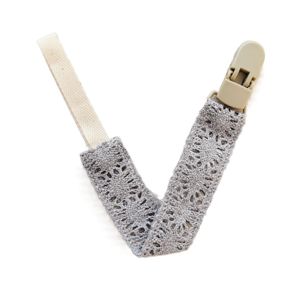 

Кружевной пластиковый держатель для пустышки, модная тканевая игрушка-прорезыватель для предотвращения потери соски серый