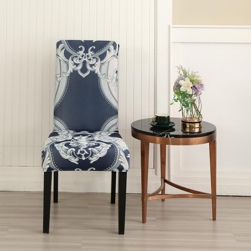 1PC Geometrischer elastischer Esszimmerstuhlbezug Stretch Sitzbezug Schonbezüge Stuhlhussen für Esszimmer Hochzeit Hotel Bankett Büro