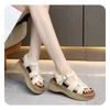 French Sandals Women's Summer 2025 New Thick-soled Non-slip Lightweight Soft-soled Muffin Medium Heel Small Beach Shoes