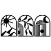 Pre-Laminated Pine Wood Classic Boho Wall Art | Laser Cut Precision | For Home Décor | For Gifting (Set of 3)