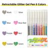Glitter Gel Pens Set Vibrant Sparkling Ink Markers for Writing Doodling Press-Type Neon Highlighters for Journaling Scrapbooking & Art Projects
