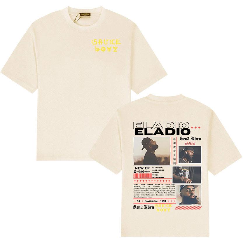 Artysta Rapowy Eladio Carrion En2 Khn's Album z 2025 Roku: Męska i Damska Moda Hip-hop Retro Letni Nadruk 100% Czysta Bawełna T-shirt