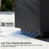 28 Galvanized Steel Rectangular Tall Outdoor Planter Box with Insert Shelf Drainage Holes Matte Black Metal Plant Container for