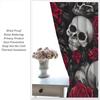 Vintage Skull Curtains Rose Flowers Wildflowers Halloween Theme Scary Curtain Bedroom Living Room Home With Rod Pocket Polyester Ideal For Sitting
