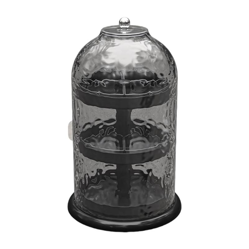 

Багатошаровий обертовий органайзер для косметики, багатоярусна обертова полиця для зберігання косметики для ефективної організації макіяжу прозорий колір чорний