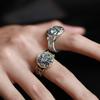 Ventfille   Silve Geometry Grass Ring For Women Girl Retro Ethnic Trend Wide Desigjewelry Gift Dropshipping