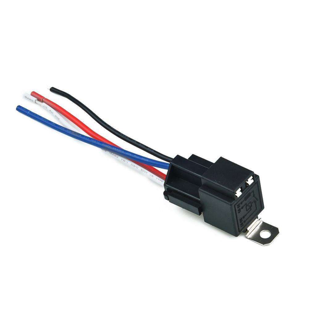 Car Automobile Relay High Quality DC12V Relay 4-Pin With Socket Base/Wires/Fuse Included 30A Amp SPST Car Accessory