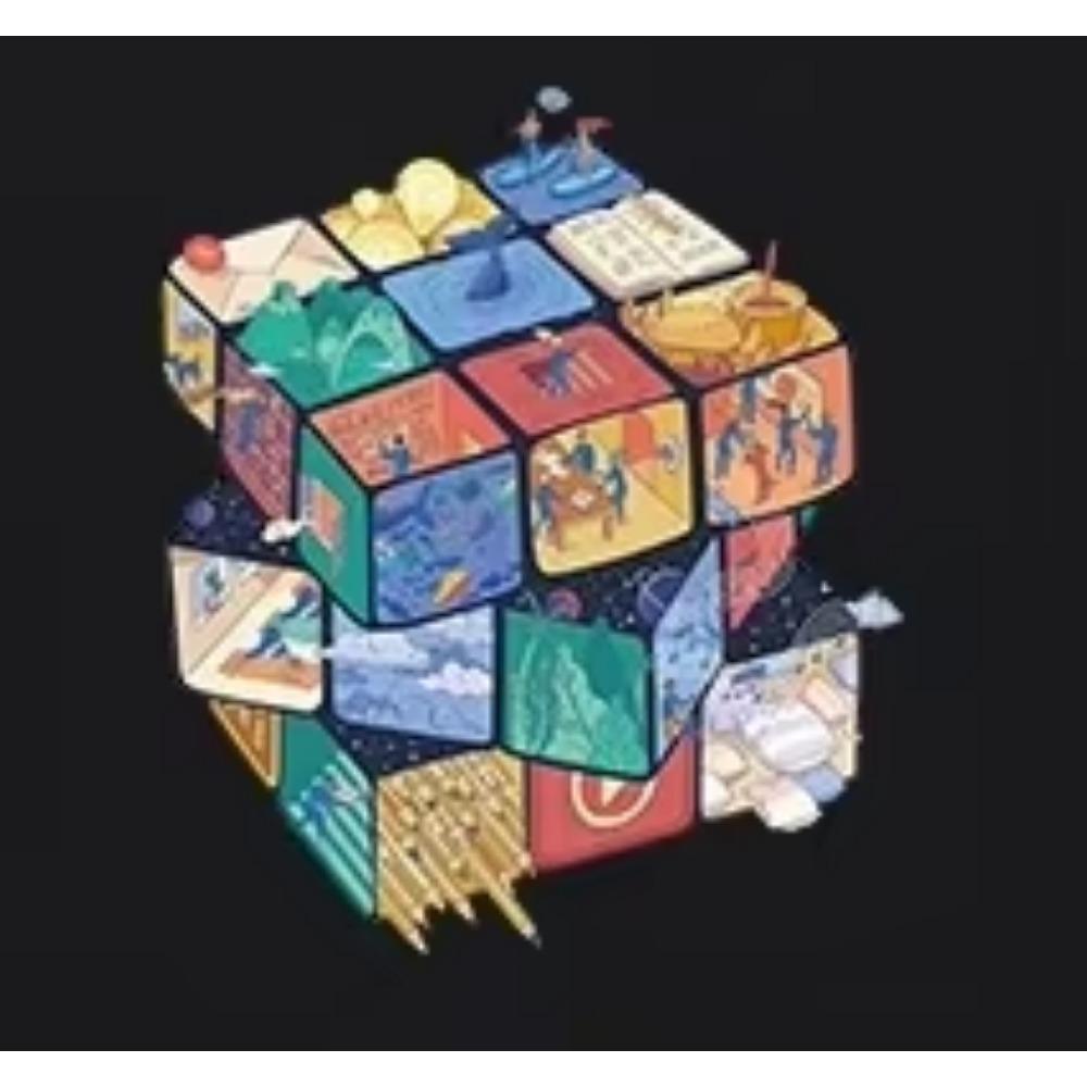 Summer Original Rubik's Pattern Printed 100% Cotton Men And Women Clothing for Casual T Shirt Fashion Trend T-Shirt