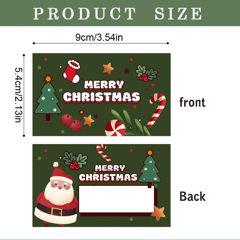 30pcs Christmas Scratch Cards Set DIY Gift Vouchers with Santa Claus & Tree Pattern Fun Holiday Party Game Prizes
