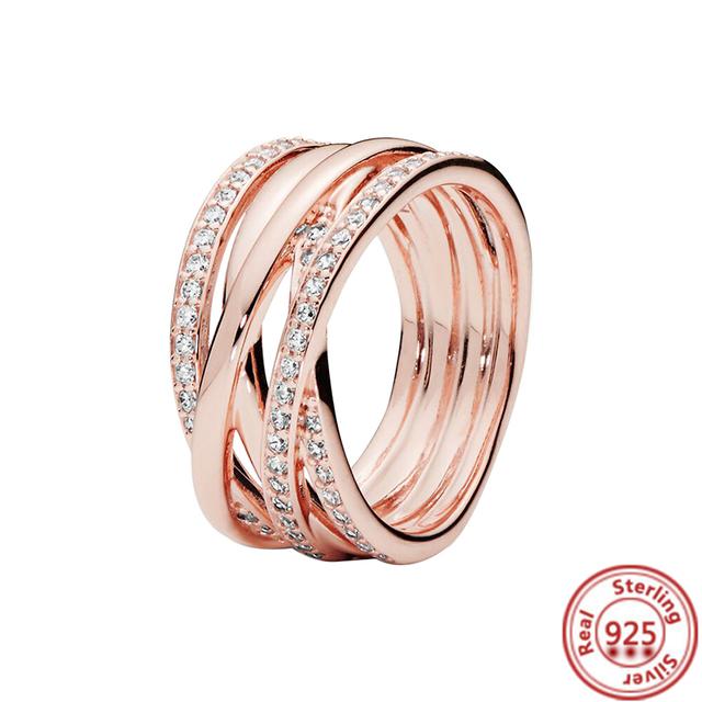 Silver Original Delicate Ring Zirconia Sparkling Row Eternity Round Ring Women European Jewelry DIY