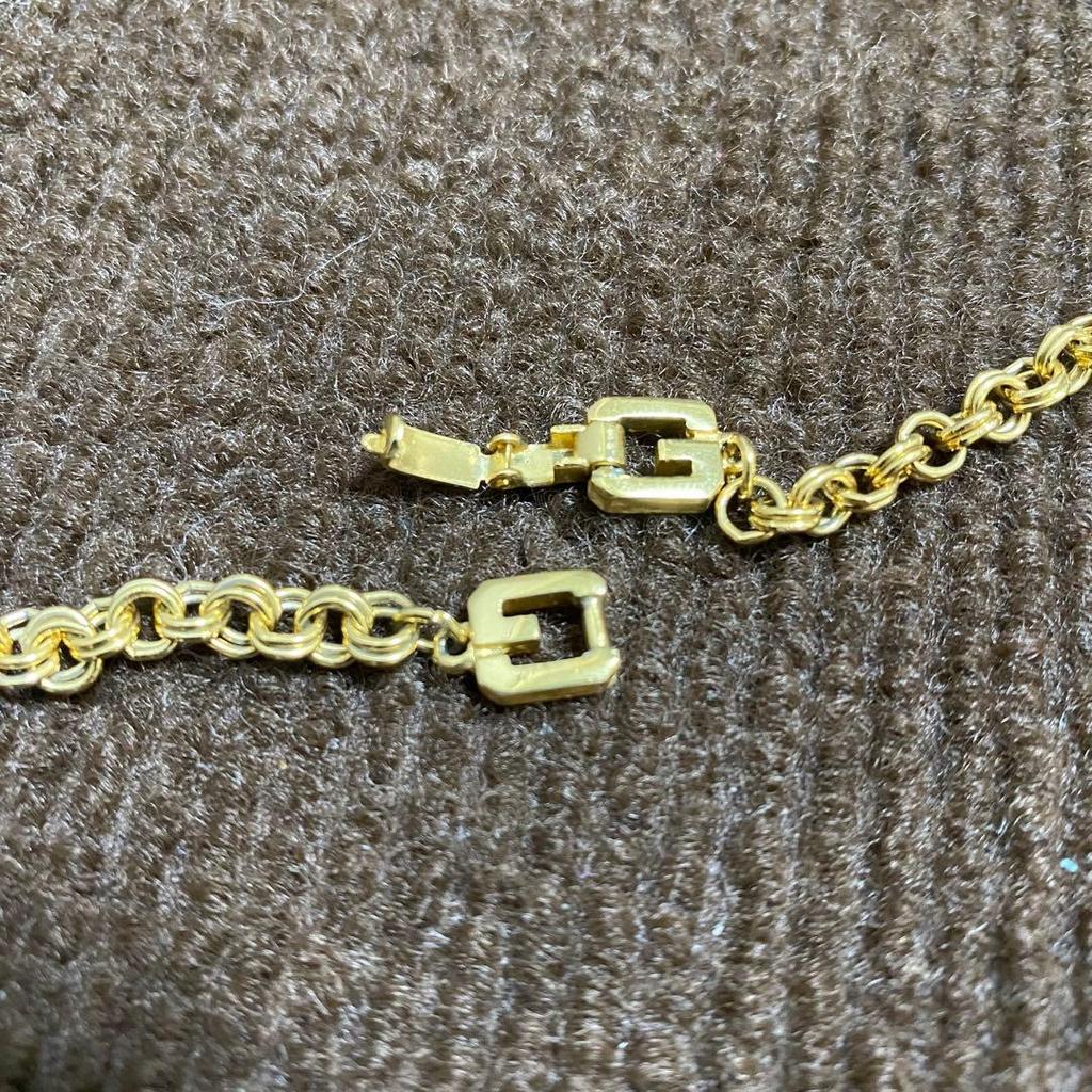 Used Givenchy G Logo Motif Long Necklace Vintage