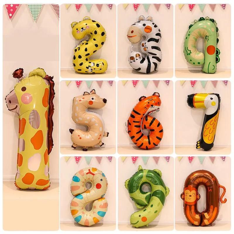 32 Inch Number Aluminum Film Gold Red And Black Gradient Color Birthday Decoration Wedding Party