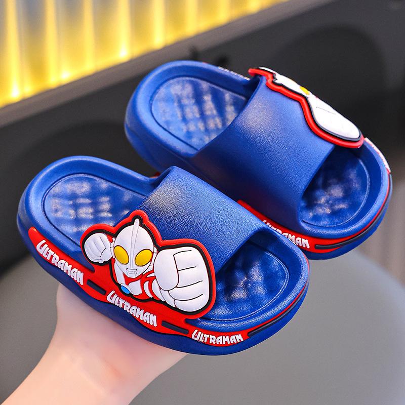 Ultraman Boys' Summer Indoor Non-Slip Bathroom Shower Slippers for Boys, Large and Small Sizes, Home Children's Slippers