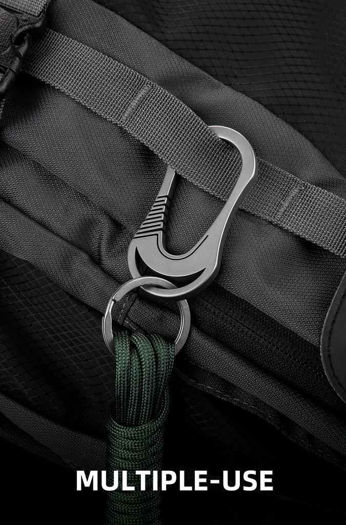 Titanium Carabiner Keychain - EDC Compatible Key Ring Model OLM01 (Gunmetal Gray)
