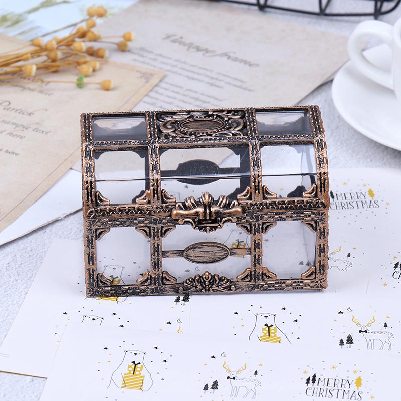 Caja de Gemas Transparente Creativa Pirata Caja de Plástico Accesorios de Decoración de Escena Pirata Caja de Almacenamiento Transparente