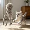 Fluffy Octopus Cat Toy, Faux Fur Octopus, Cat Wand Toy Replacement, Interactive Kitten Kicker Toy, Plush Enrichment Toy for Indoor Cats Stimulates