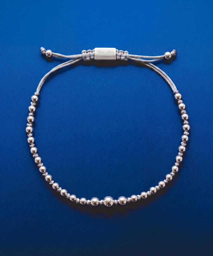 Undercontrol Studio Stainless Steel Bead Adjustable Women'S Bracelet Stainless Bead Bracelet / Silver