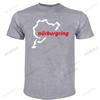 Unisex Luxus Baumwoll T-Shirt Unisex O-Ausschnitt T-Shirts Heißer Verkauf Klassisches Designauto Die Rennstrecke Nürburgring Lockere Oberteile Für Ihn Große Größen