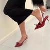 Women's Summer French Bow Backless Pointed Toe Stilettos