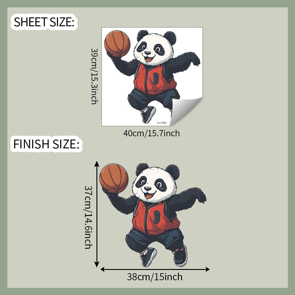 

Cartoon Panda Shooting Basketball Self Adhesive Wall Stickers for Bedroom Living Room Home Decoration 39x40CM різнокольоровий