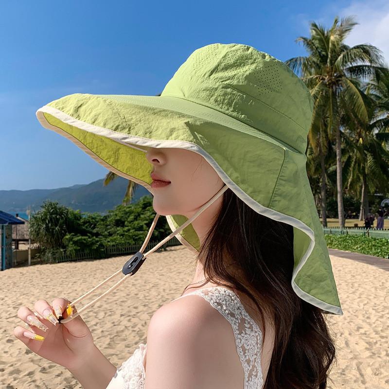 

Летняя шляпа-солнцезащита для женщин с широкими полями, дышащая, водонепроницаемая, из нейлона, для активного отдыха на природе зелёный