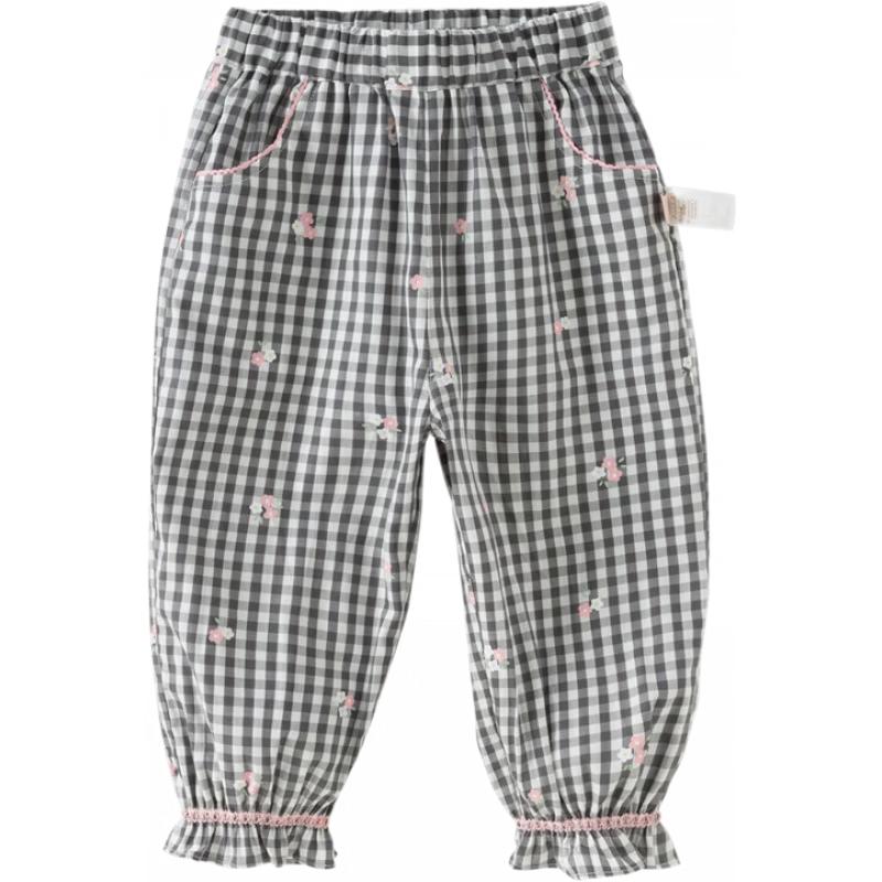 

Girls Plaid Cotton Jogger Pants 90cm