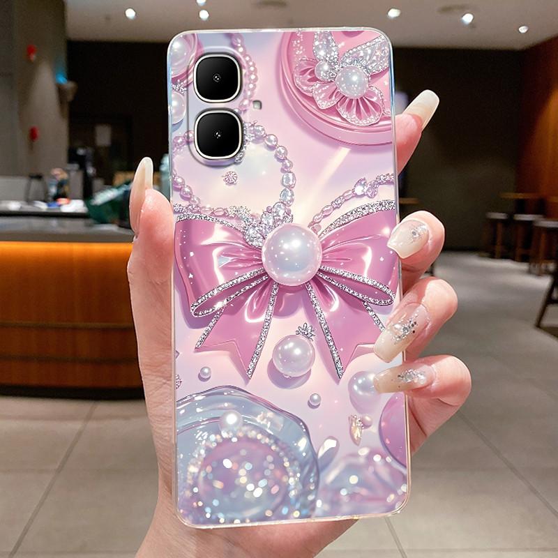 For Infinix Smart 10 2025 Phone Fundas Flower Butterfly Bow Back Cover Smart10 X6725 Soft Silicone Transparent TPU Jelly Case
